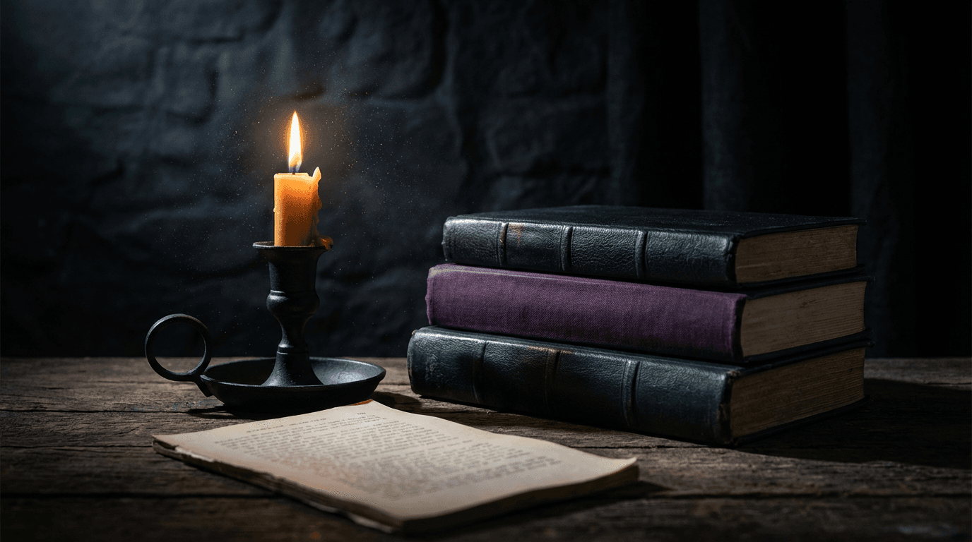 Wine bottles on a dark wood table with candlelight