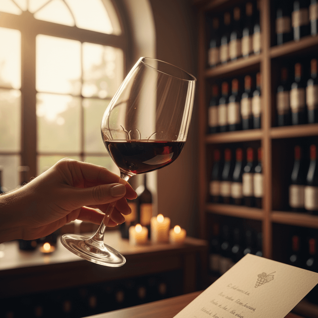 Bottle of wine on a dark table