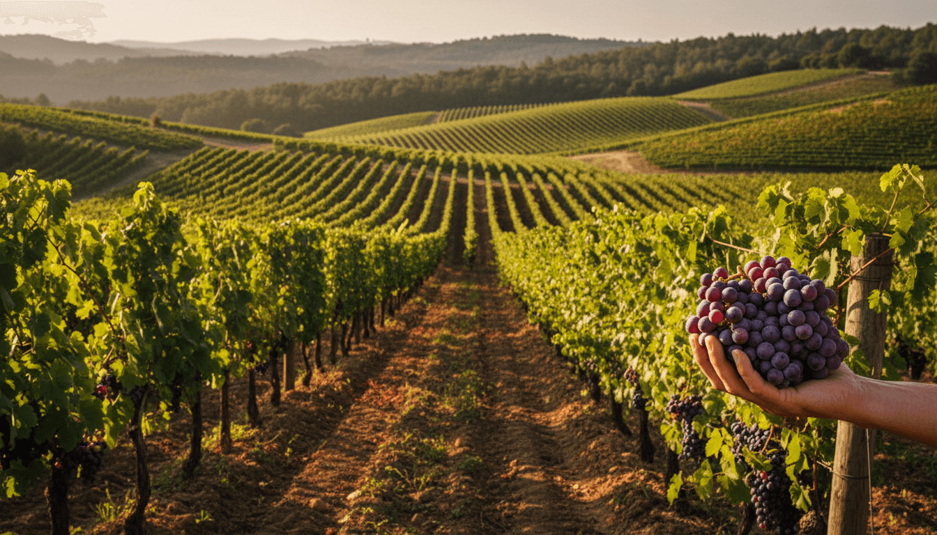 Ontario vineyard in harvest season